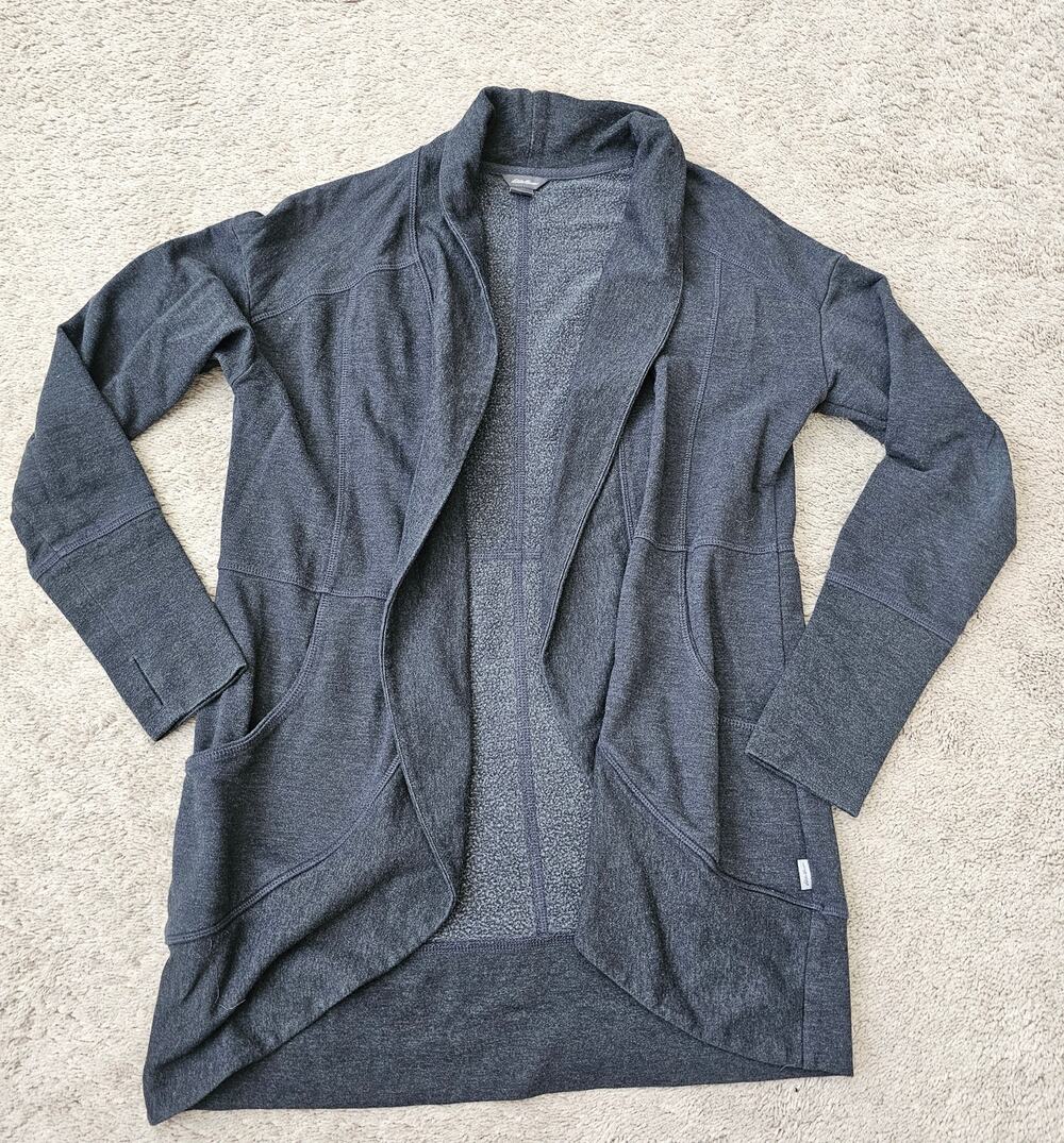 Eddie Bauer open front cardigan sweater gray size small